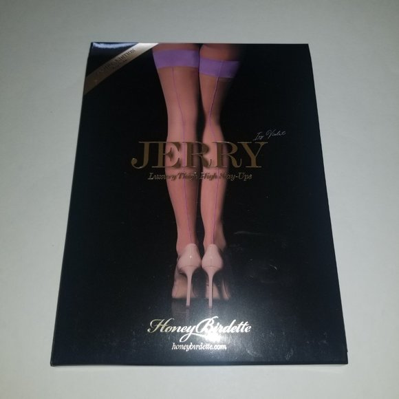 Honey Birdette Jerry Stockings in Lilac Luxury Thigh Highs new - Picture 2 of 5